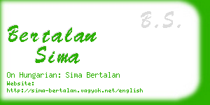 bertalan sima business card